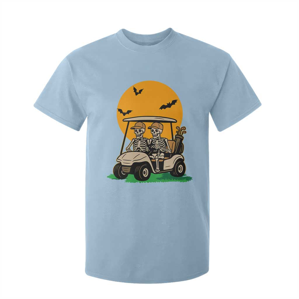 Funny Halloween Gift T Shirt For Kid Skeleton Driving Golf Cart TS12 Light Blue Print Your Wear