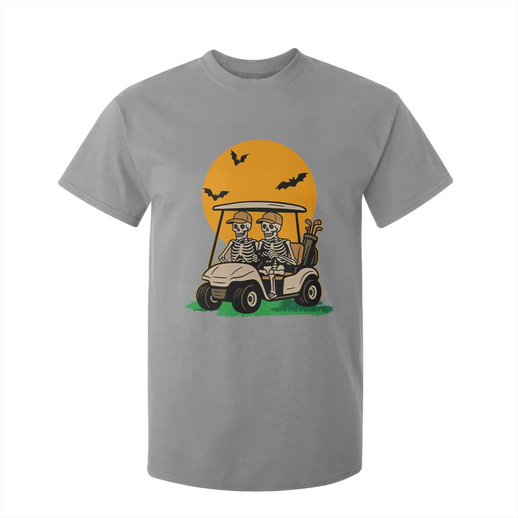 Funny Halloween Gift T Shirt For Kid Skeleton Driving Golf Cart TS12 Sport Gray Print Your Wear