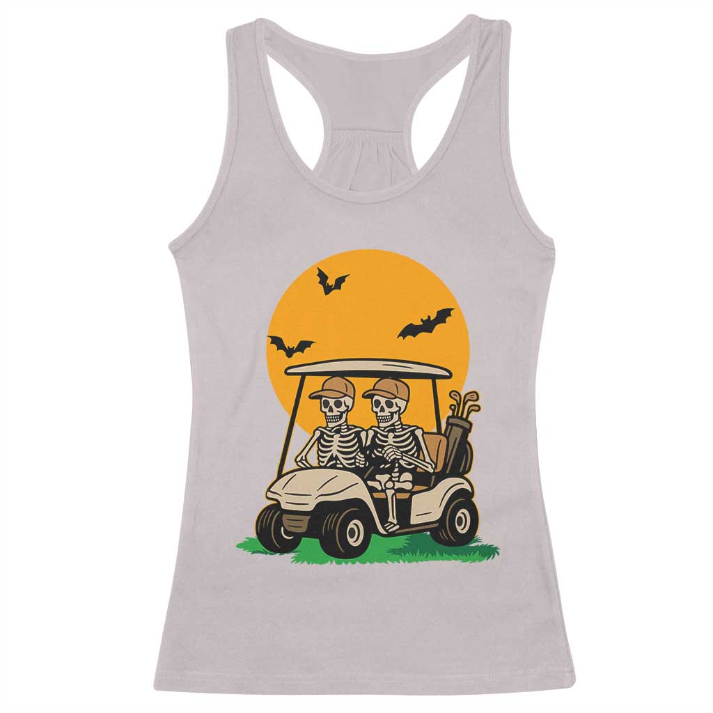 Funny Halloween Gift Racerback Tank Top Skeleton Driving Golf Cart TS12 Ice Gray Print Your Wear