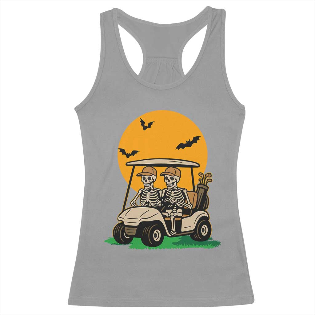 Funny Halloween Gift Racerback Tank Top Skeleton Driving Golf Cart TS12 Sport Gray Print Your Wear