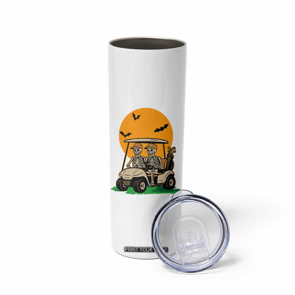Funny Halloween Gift Skinny Tumbler Skeleton Driving Golf Cart TS12 Print Your Wear