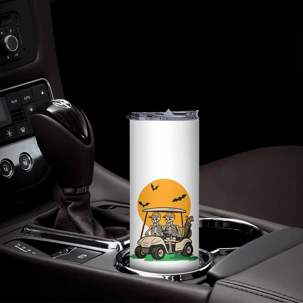 Funny Halloween Gift Skinny Tumbler Skeleton Driving Golf Cart TS12 Print Your Wear