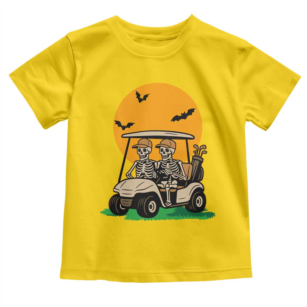 Funny Halloween Gift Toddler T Shirt Skeleton Driving Golf Cart TS12 Daisy Print Your Wear