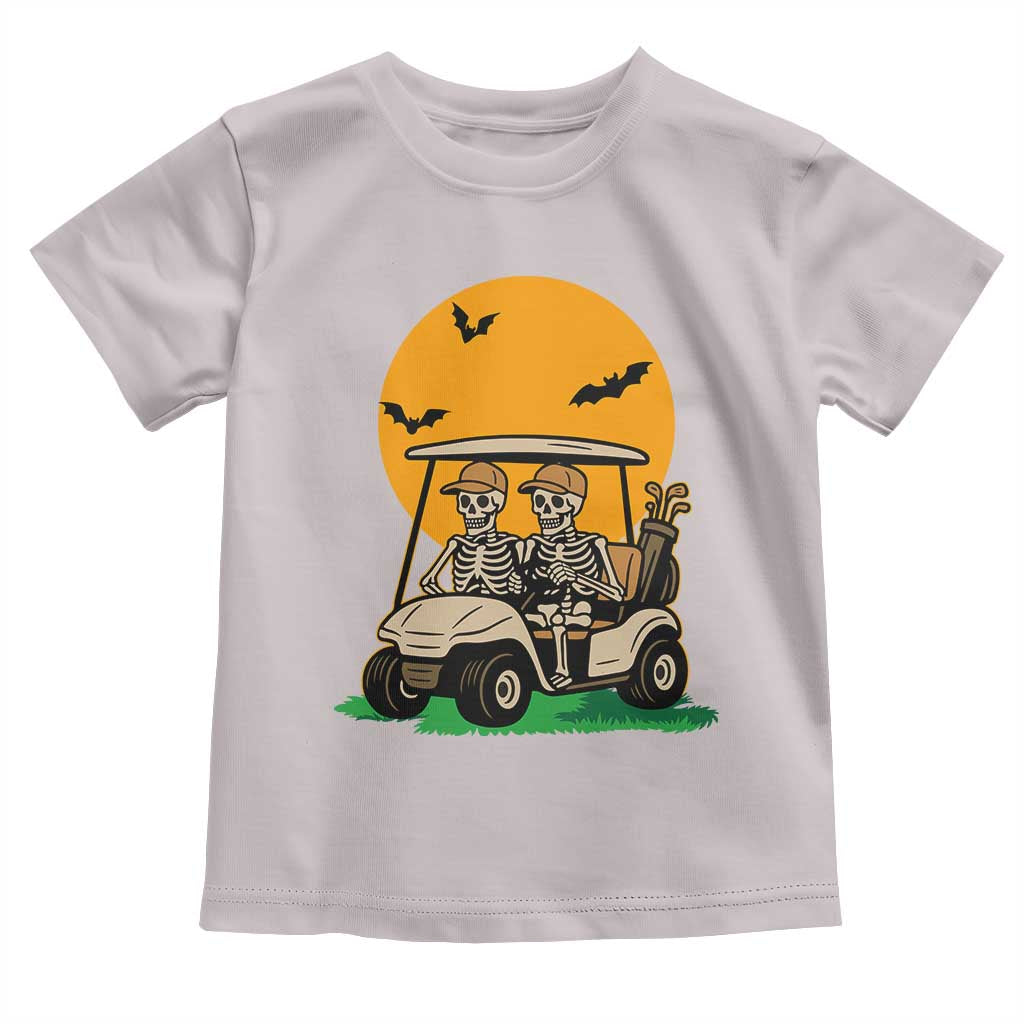 Funny Halloween Gift Toddler T Shirt Skeleton Driving Golf Cart TS12 Ice Gray Print Your Wear