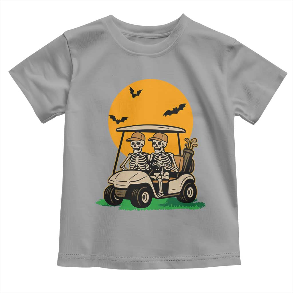 Funny Halloween Gift Toddler T Shirt Skeleton Driving Golf Cart TS12 Sport Gray Print Your Wear