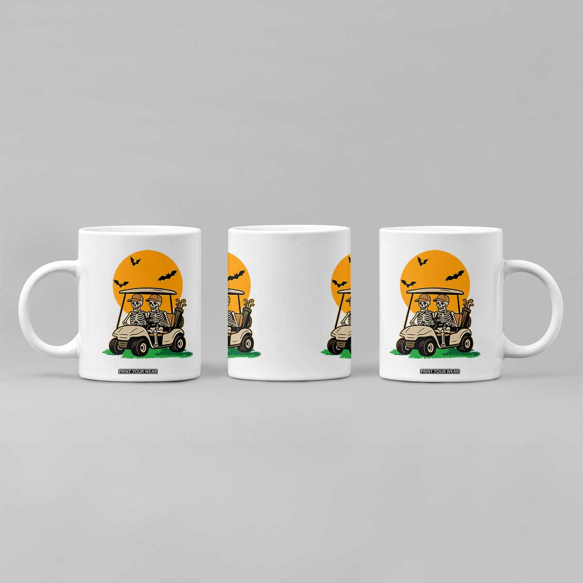 Funny Halloween Gift Coffee Mug Skeleton Driving Golf Cart TS12 Print Your Wear