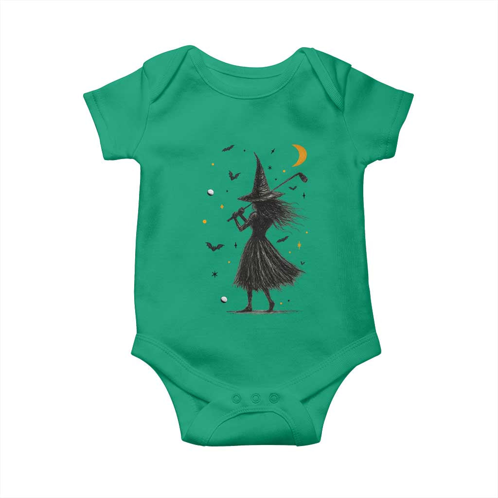 Halloween Sports Gift Baby Onesie Creepy Witch With Golf Club TS12 Irish Green Print Your Wear
