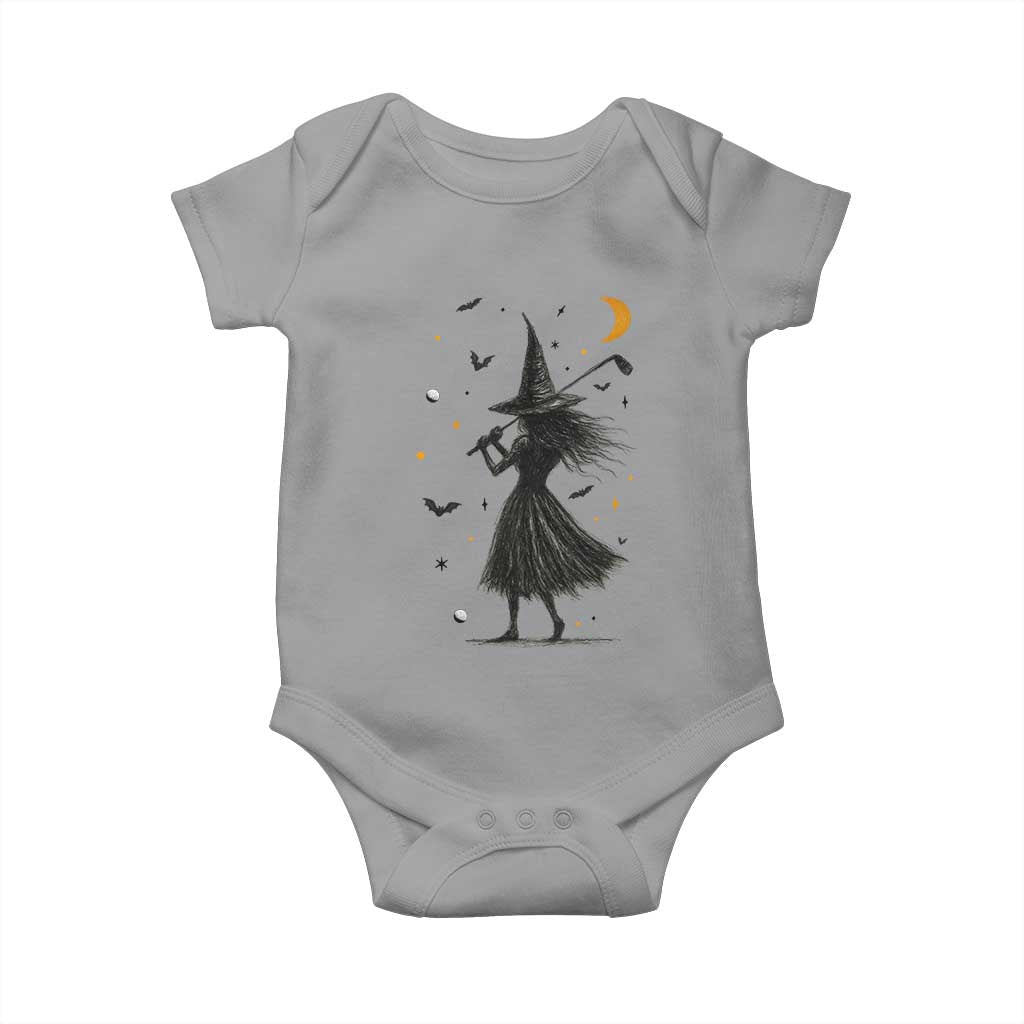 Halloween Sports Gift Baby Onesie Creepy Witch With Golf Club TS12 Sport Gray Print Your Wear