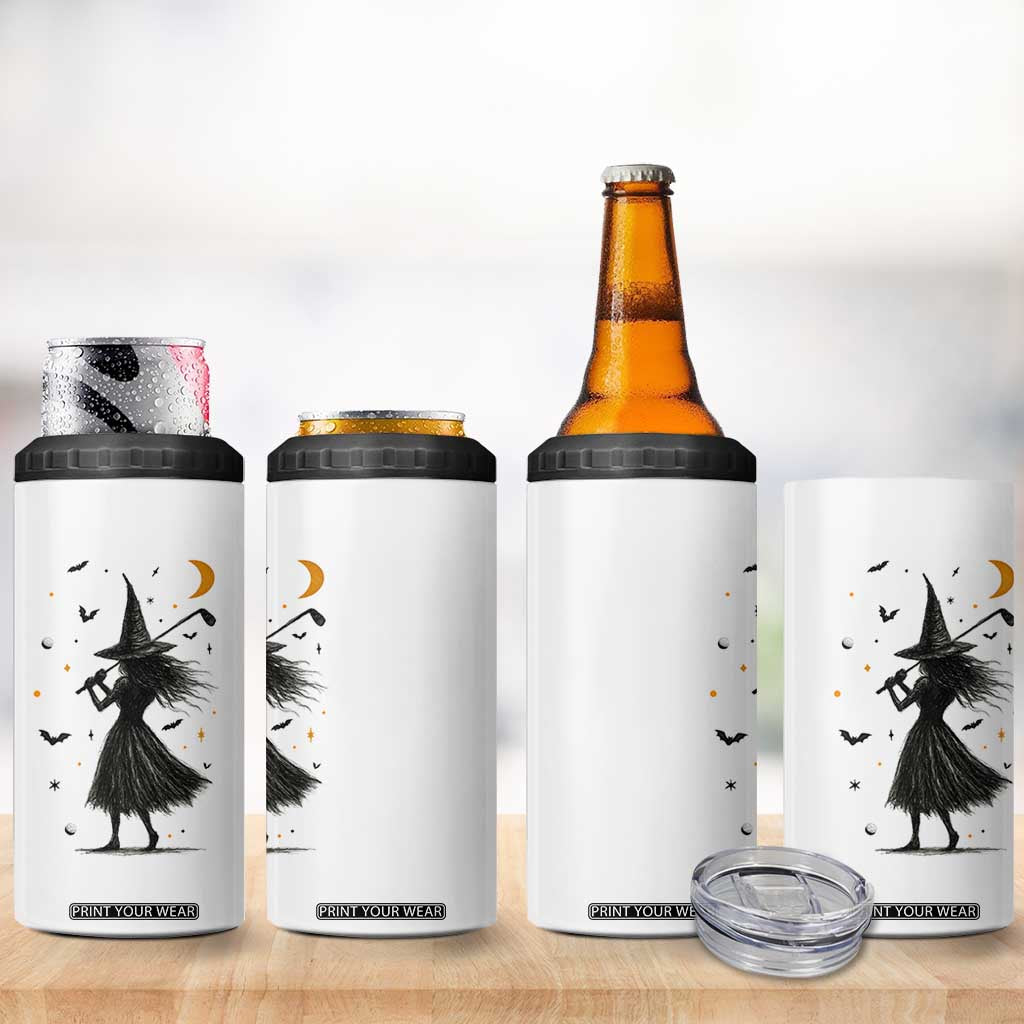 Halloween Sports Gift 4 in 1 Can Cooler Tumbler Creepy Witch With Golf Club TS12 Print Your Wear
