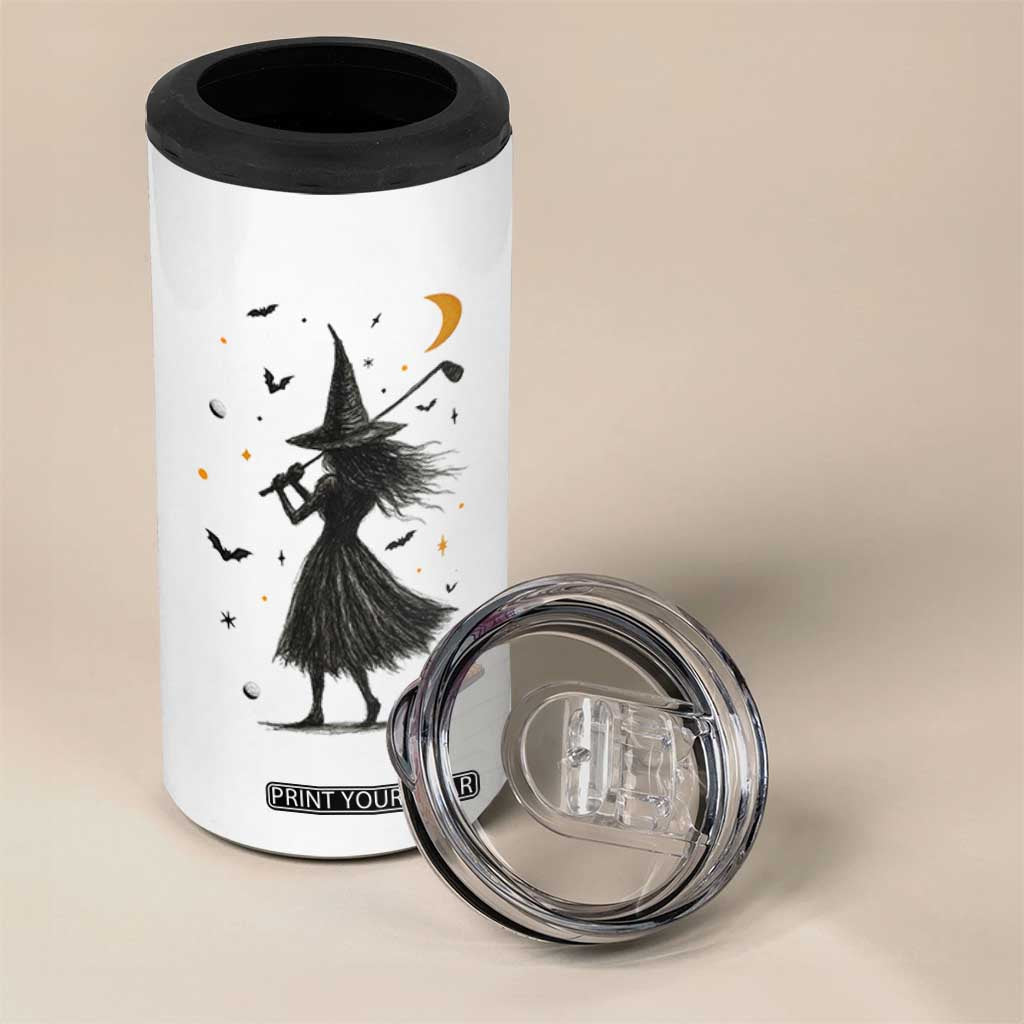 Halloween Sports Gift 4 in 1 Can Cooler Tumbler Creepy Witch With Golf Club TS12 Print Your Wear