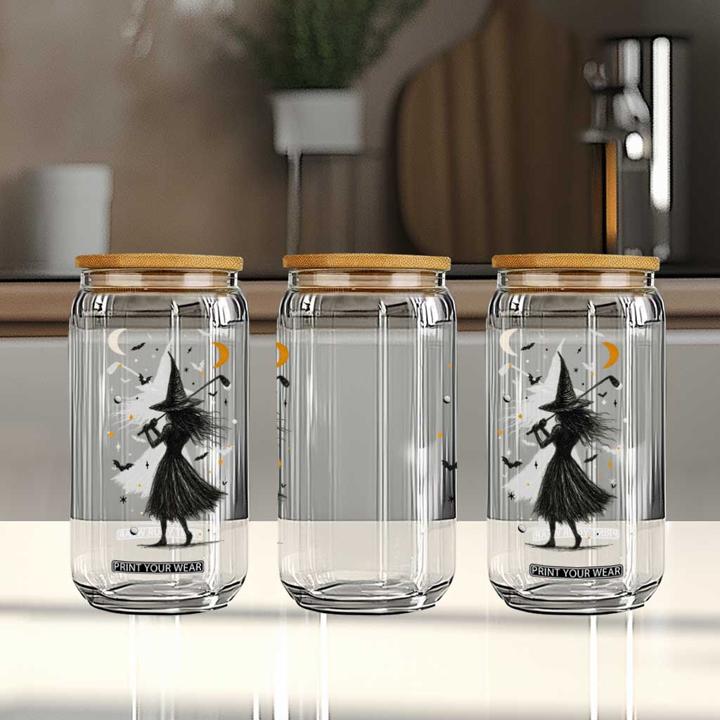 Halloween Sports Gift Glass Can Creepy Witch With Golf Club TS12 Print Your Wear