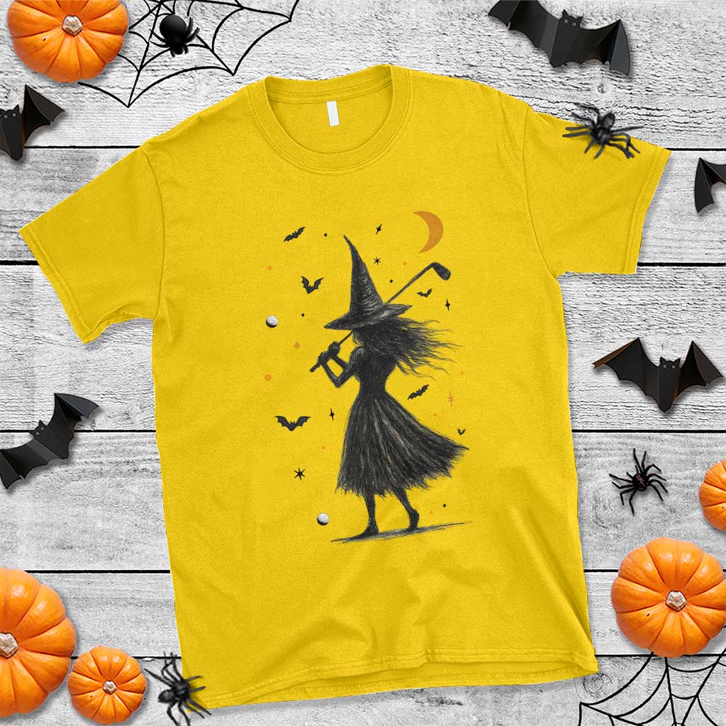 Halloween Sports Gift T Shirt Creepy Witch With Golf Club TS12 Daisy Print Your Wear