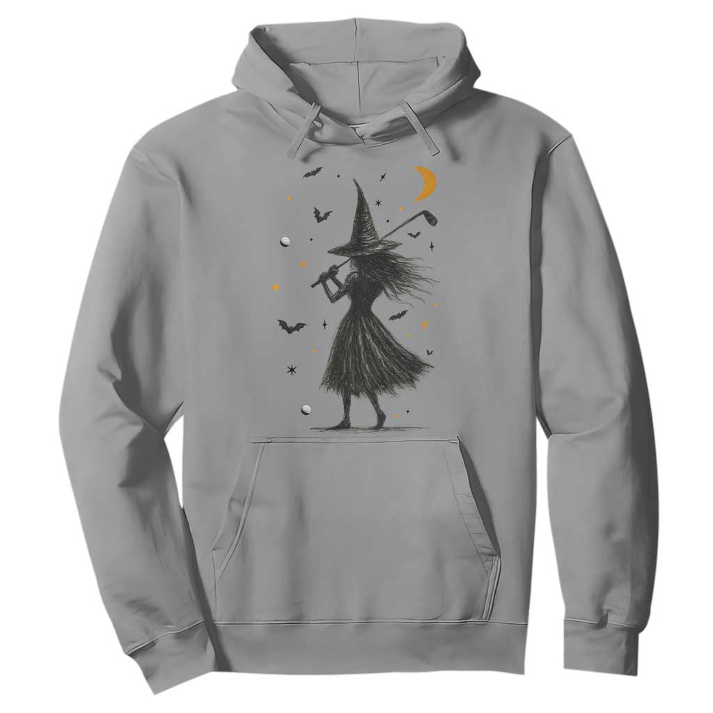 Halloween Sports Gift Hoodie Creepy Witch With Golf Club TS12 Sport Gray Print Your Wear