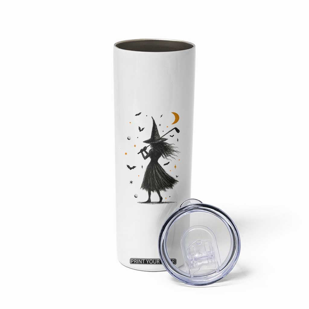 Halloween Sports Gift Skinny Tumbler Creepy Witch With Golf Club TS12 Print Your Wear