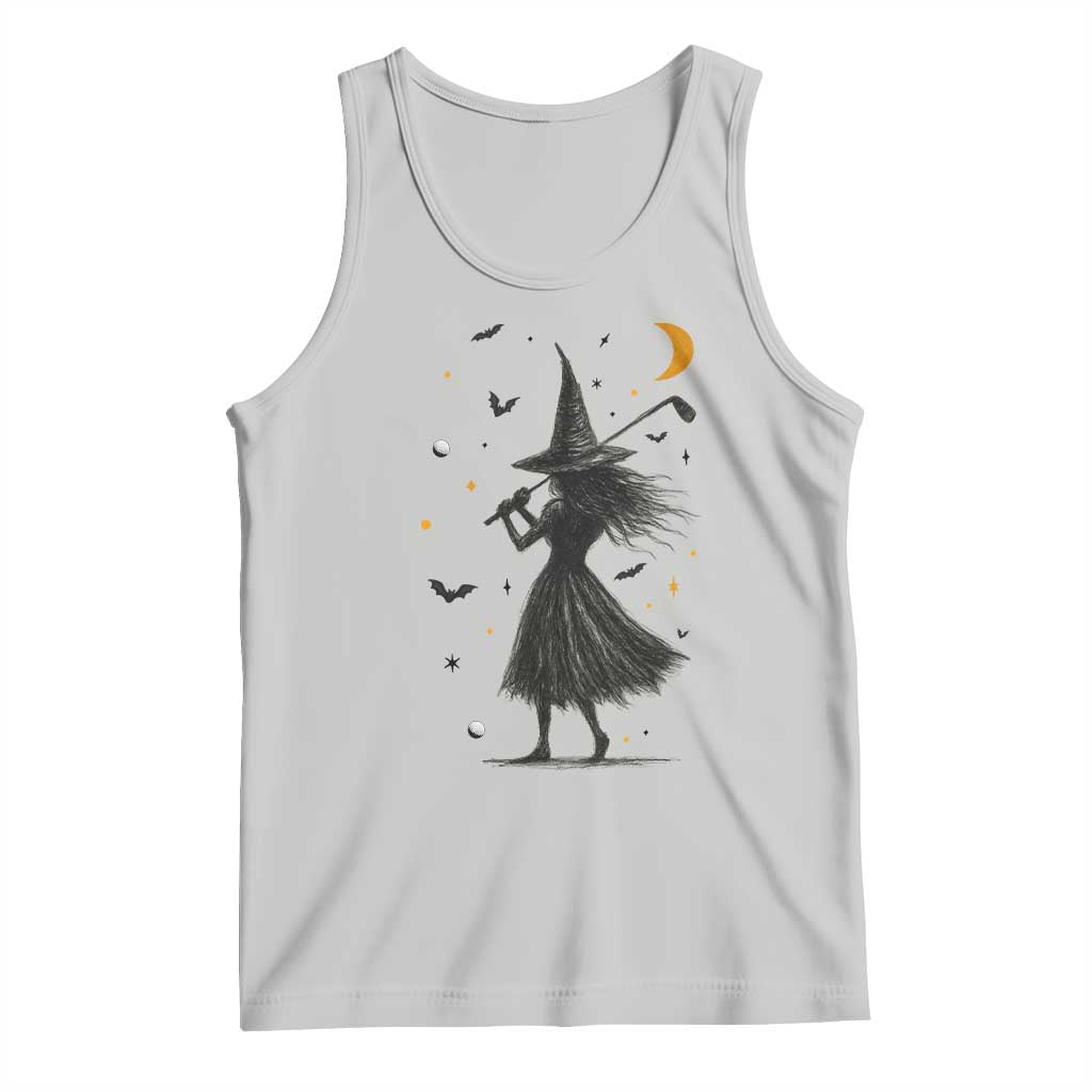 Halloween Sports Gift Tank Top Creepy Witch With Golf Club TS12 Ash Print Your Wear