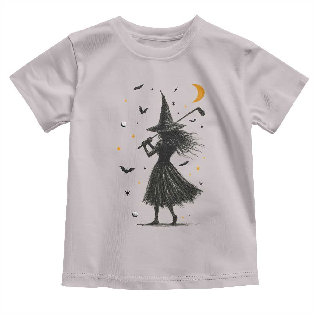 Halloween Sports Gift Toddler T Shirt Creepy Witch With Golf Club TS12 Ice Gray Print Your Wear
