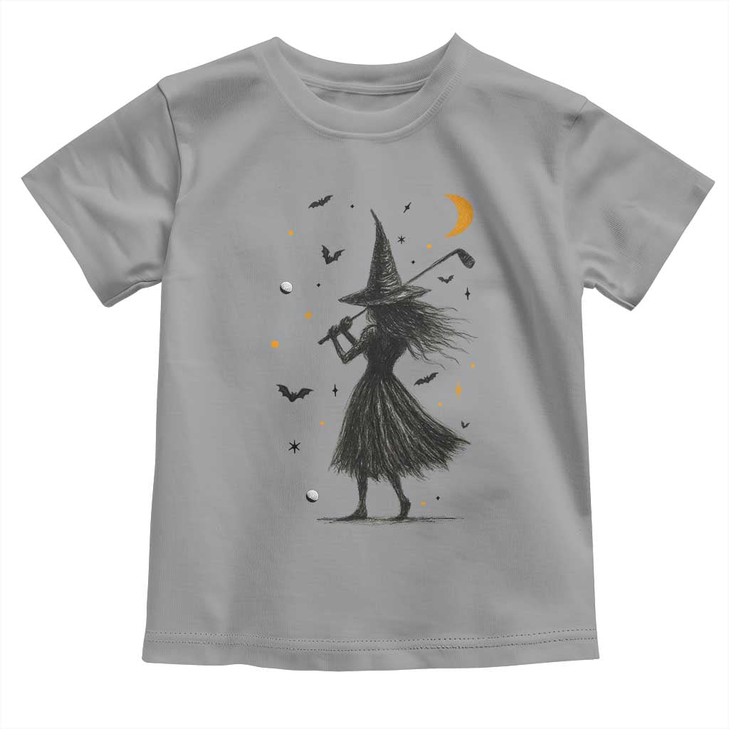 Halloween Sports Gift Toddler T Shirt Creepy Witch With Golf Club TS12 Sport Gray Print Your Wear
