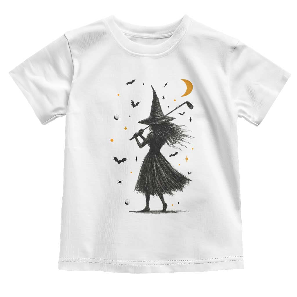 Halloween Sports Gift Toddler T Shirt Creepy Witch With Golf Club TS12 White Print Your Wear