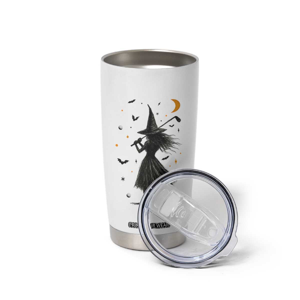 Halloween Sports Gift Tumbler Cup Creepy Witch With Golf Club TS12 Print Your Wear
