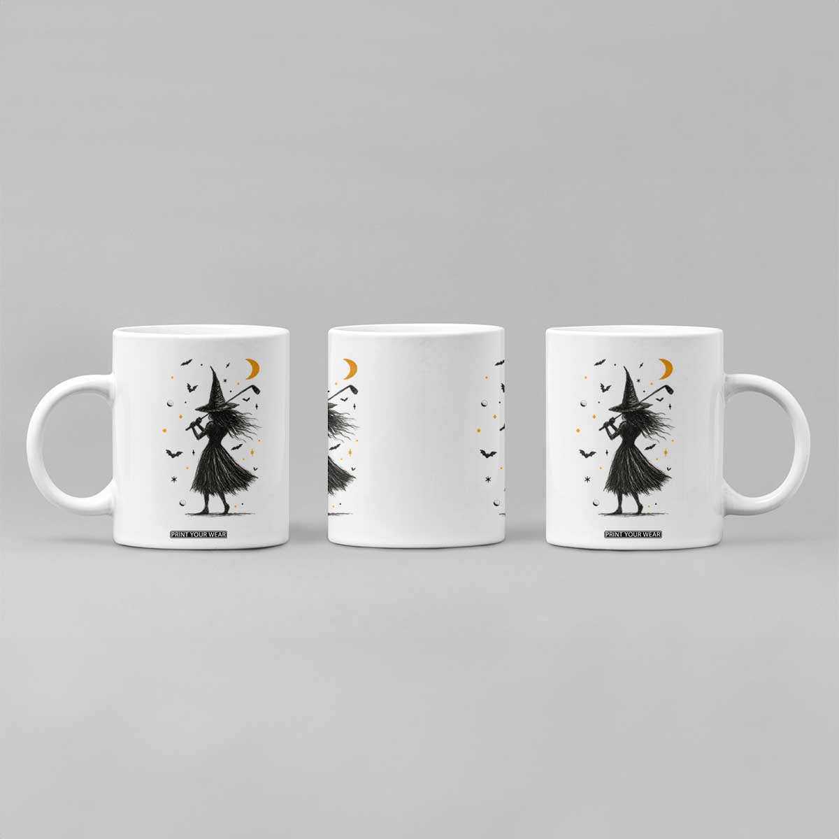Halloween Sports Gift Coffee Mug Creepy Witch With Golf Club TS12 Print Your Wear