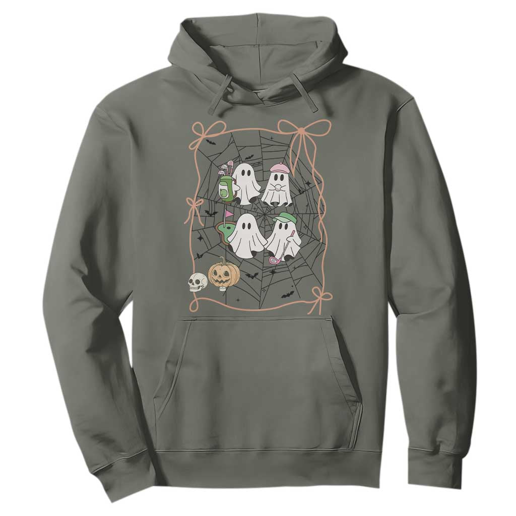 Funny Halloween Hoodie Ghost Golf Gift for Women TS12 Military Green Print Your Wear