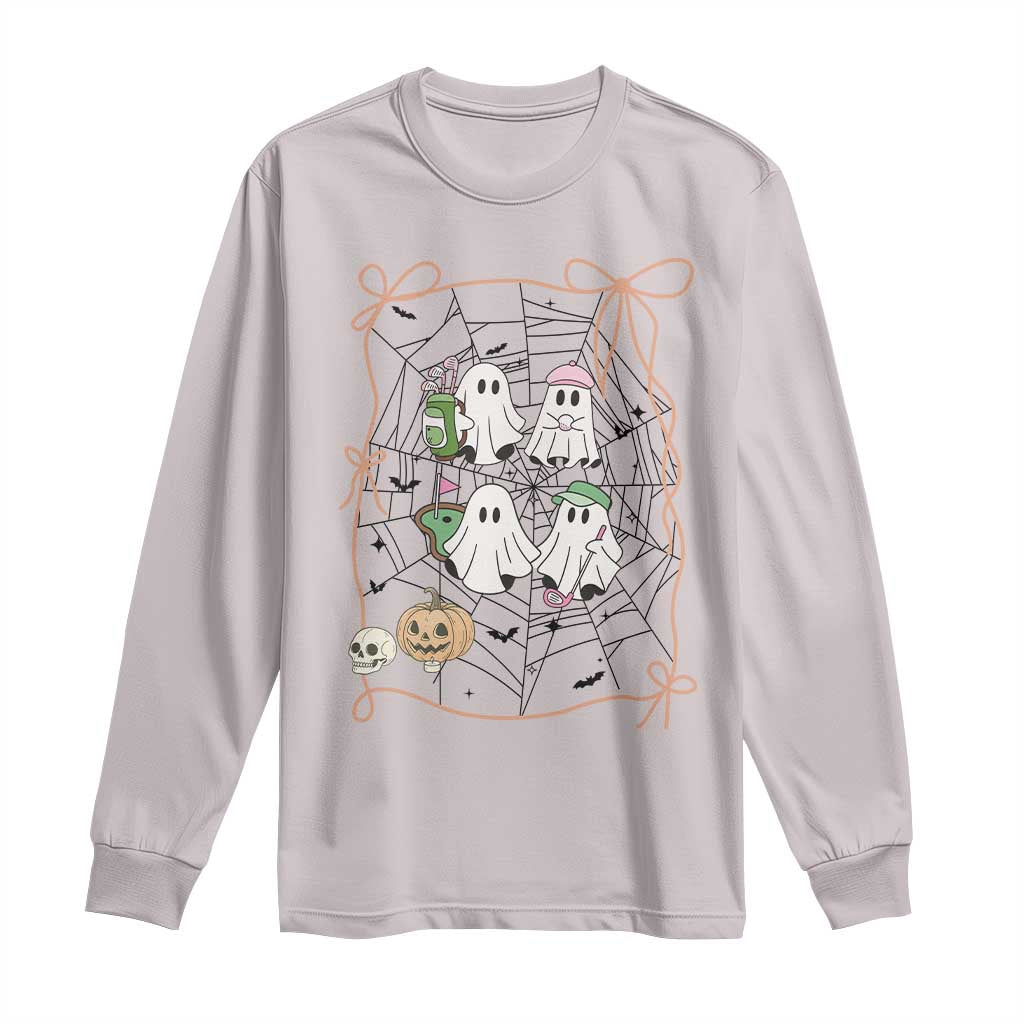Funny Halloween Long Sleeve Shirt Ghost Golf Gift for Women TS12 Ice Gray Print Your Wear