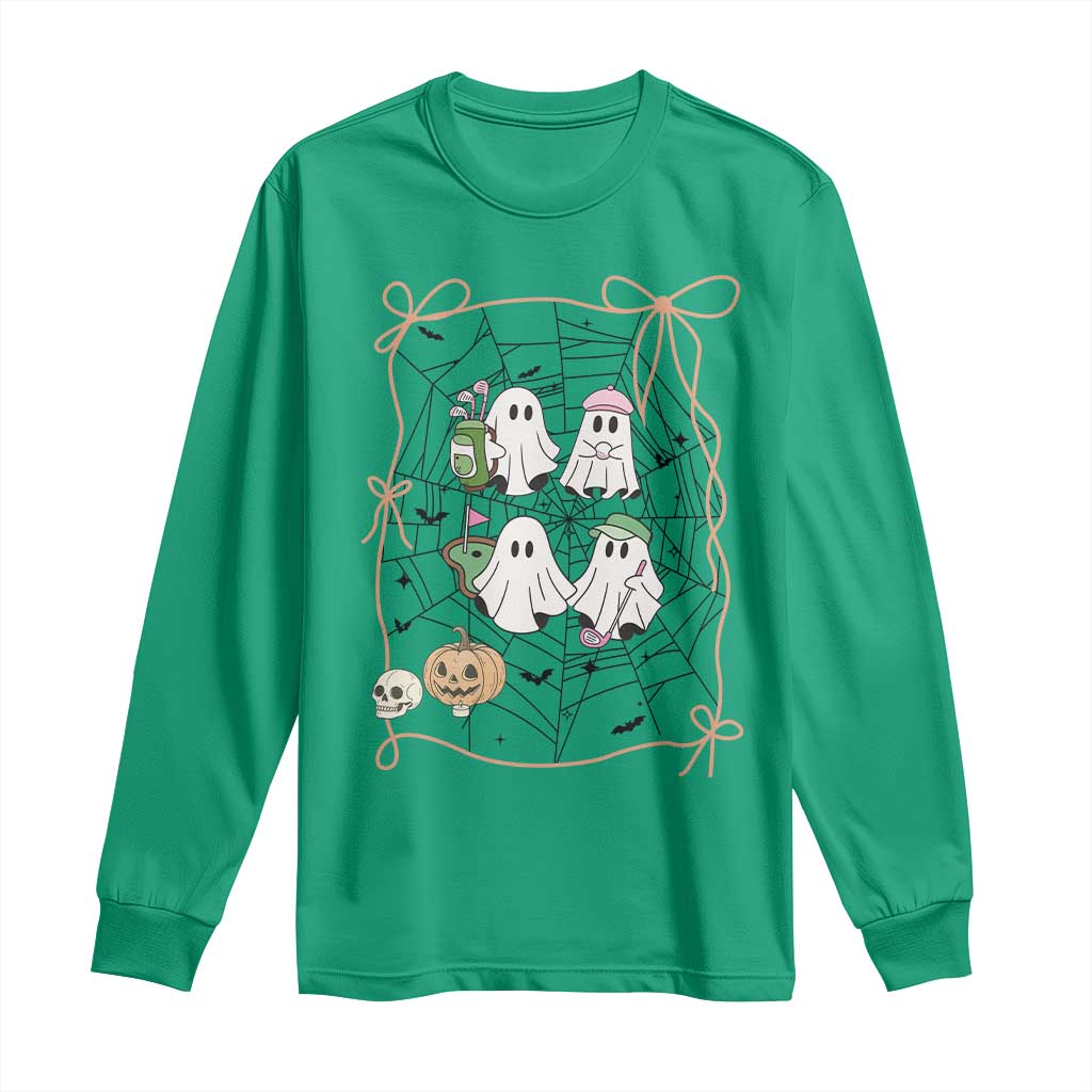 Funny Halloween Long Sleeve Shirt Ghost Golf Gift for Women TS12 Irish Green Print Your Wear