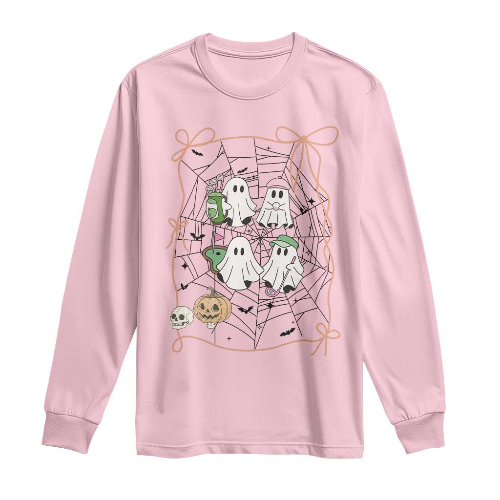 Funny Halloween Long Sleeve Shirt Ghost Golf Gift for Women TS12 Light Pink Print Your Wear