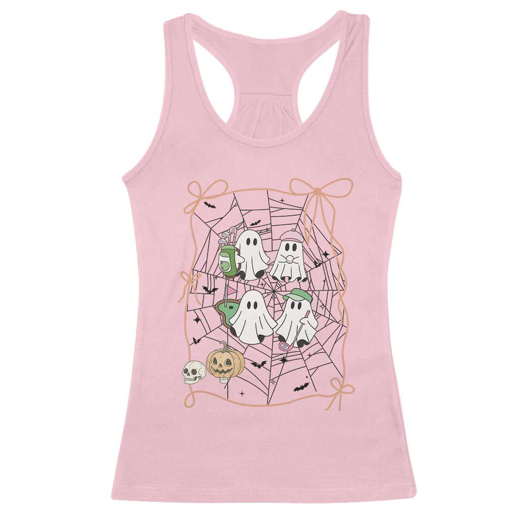 Funny Halloween Racerback Tank Top Ghost Golf Gift for Women TS12 Light Pink Print Your Wear