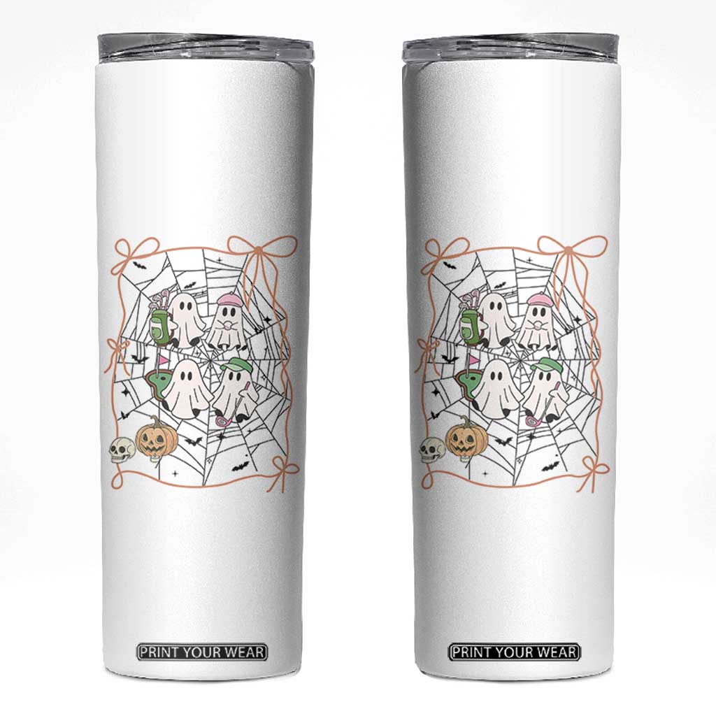 Funny Halloween Skinny Tumbler Ghost Golf Gift for Women TS12 White Print Your Wear