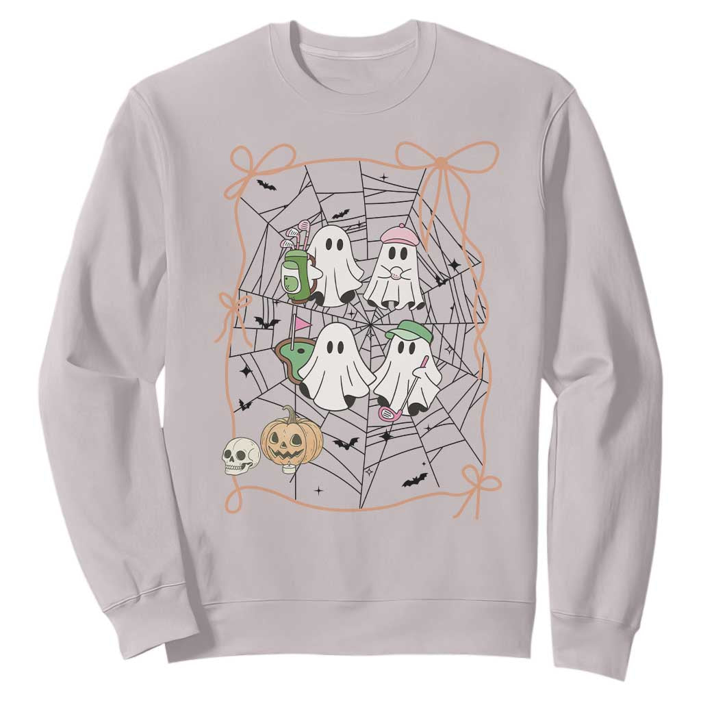 Funny Halloween Sweatshirt Ghost Golf Gift for Women TS12 Ice Gray Print Your Wear