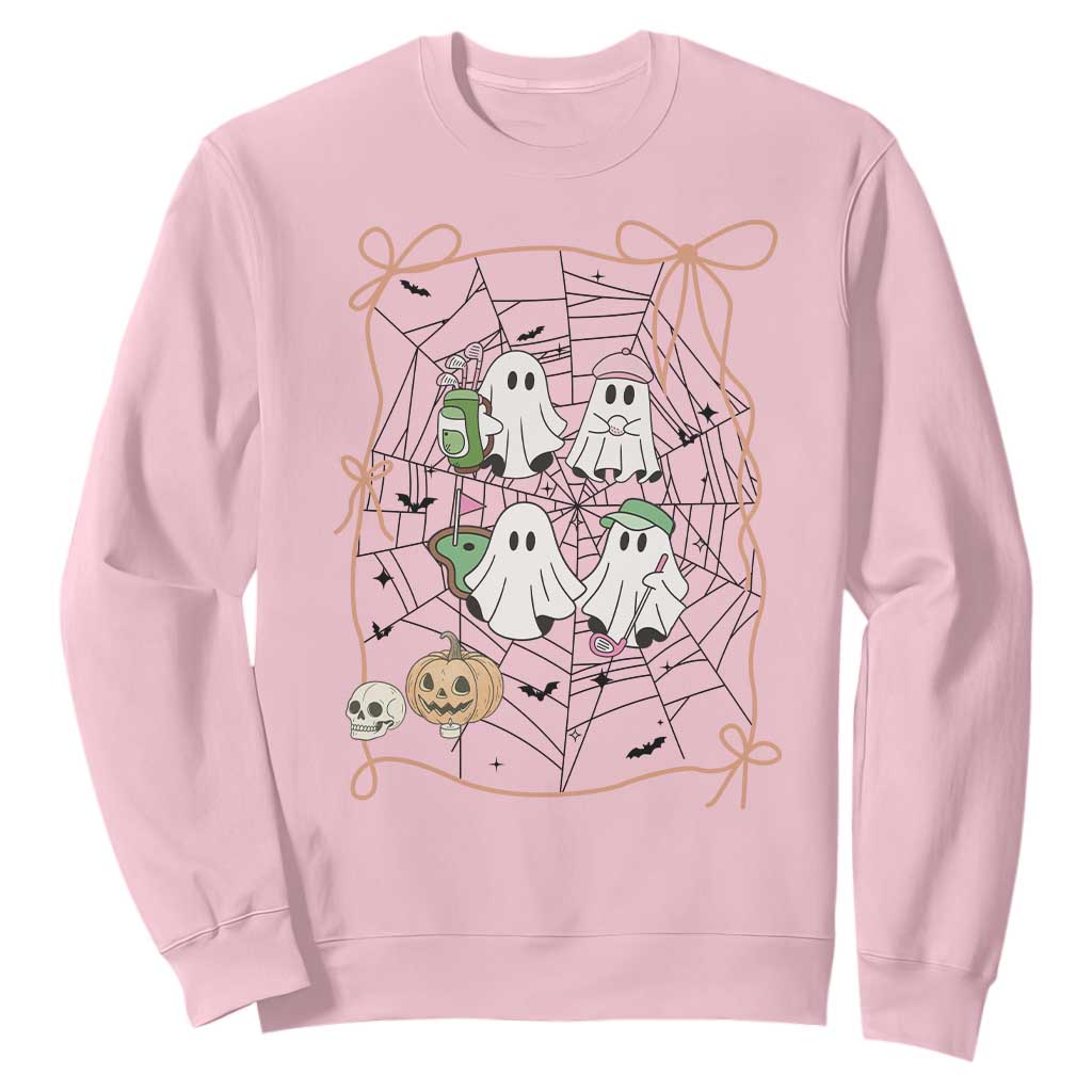 Funny Halloween Sweatshirt Ghost Golf Gift for Women TS12 Light Pink Print Your Wear
