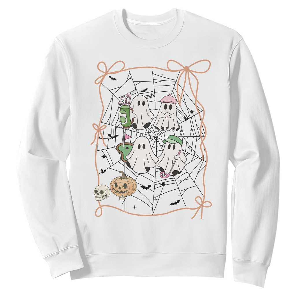 Funny Halloween Sweatshirt Ghost Golf Gift for Women TS12 White Print Your Wear
