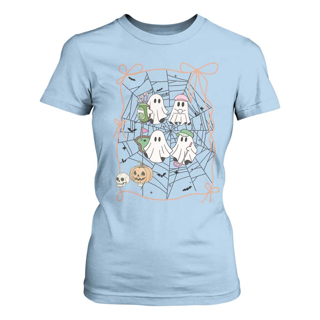 Funny Halloween T Shirt For Women Ghost Golf Gift for Women TS12 Light Blue Print Your Wear