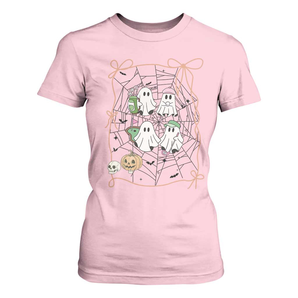 Funny Halloween T Shirt For Women Ghost Golf Gift for Women TS12 Light Pink Print Your Wear