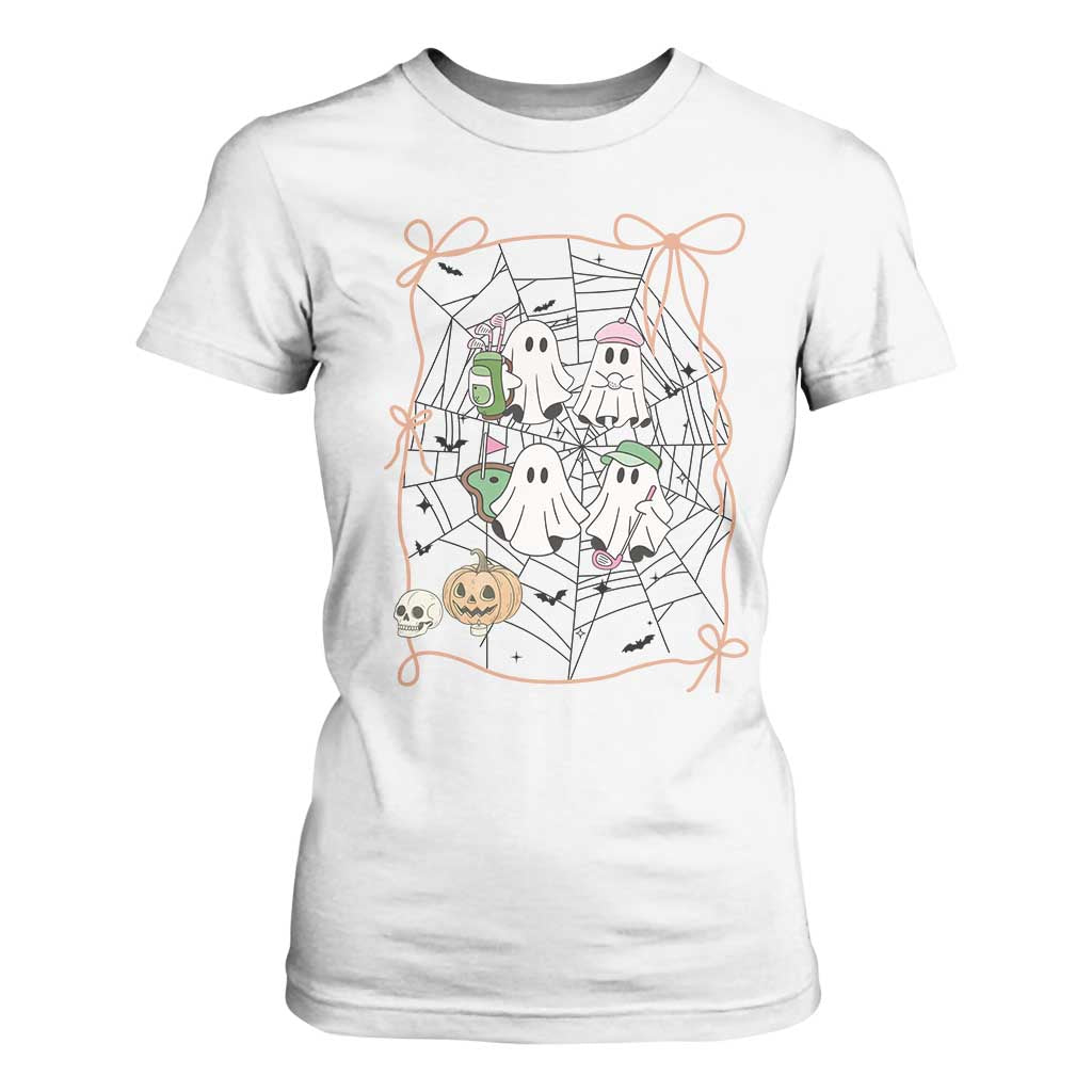 Funny Halloween T Shirt For Women Ghost Golf Gift for Women TS12 White Print Your Wear
