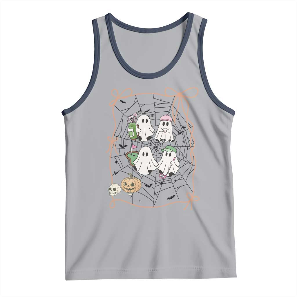 Funny Halloween Tank Top Ghost Golf Gift for Women TS12 Athletic Heather Navy Print Your Wear