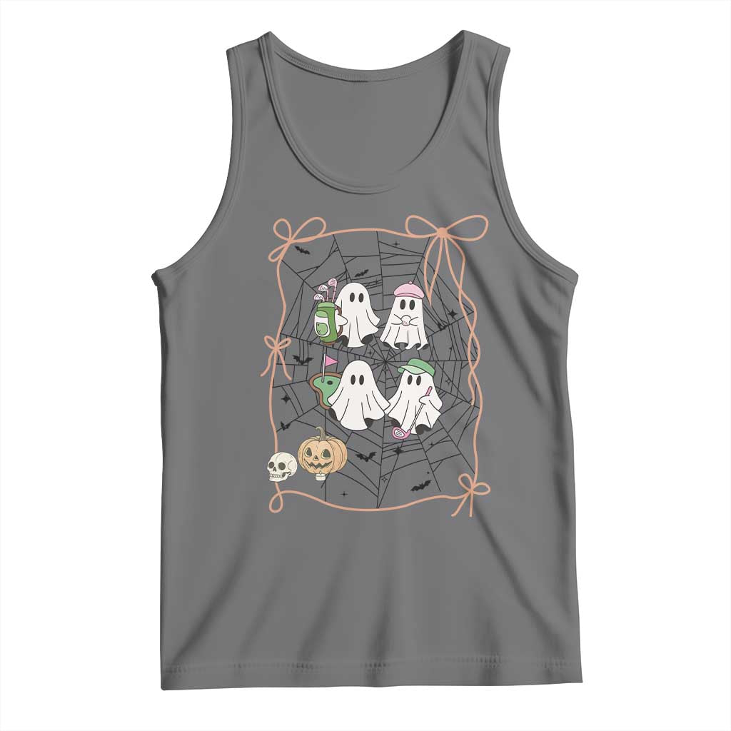 Funny Halloween Tank Top Ghost Golf Gift for Women TS12 Black Heather Print Your Wear