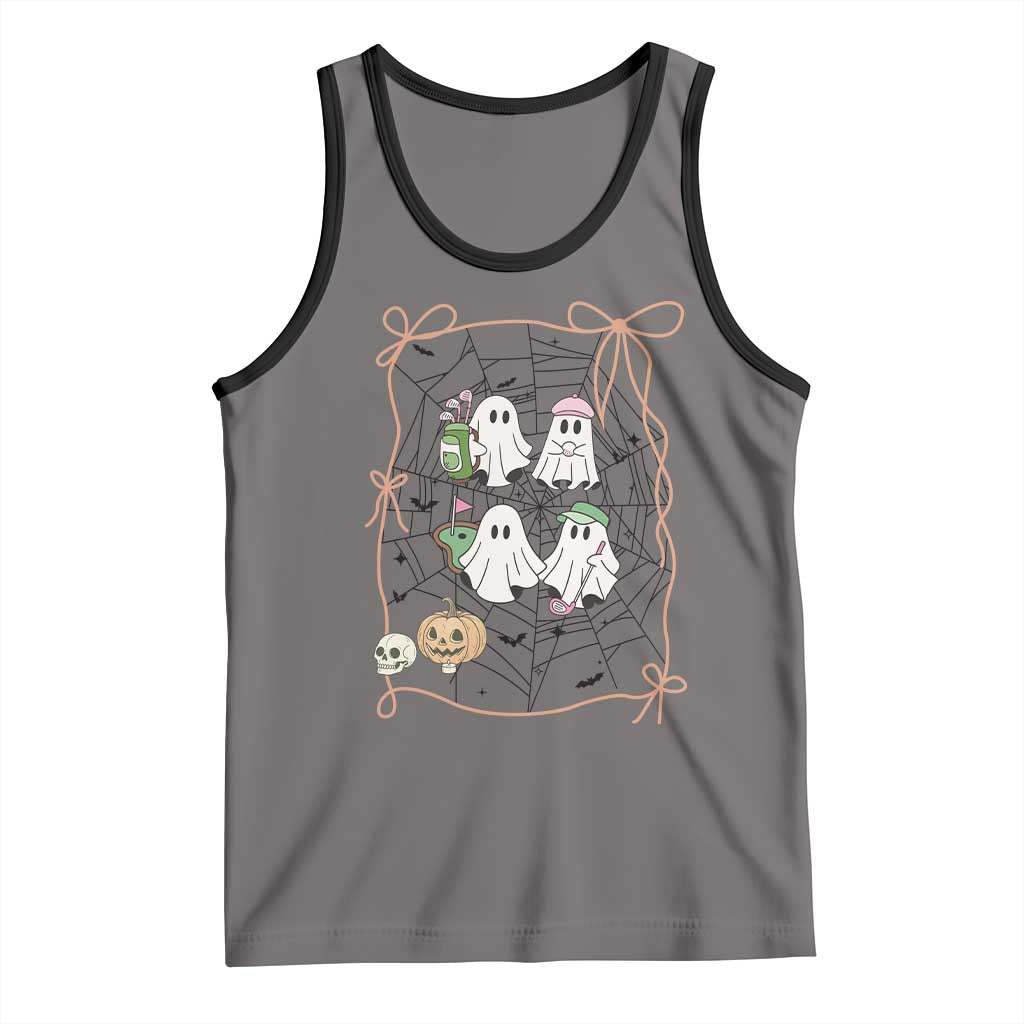 Funny Halloween Tank Top Ghost Golf Gift for Women TS12 Deep Heather Black Print Your Wear