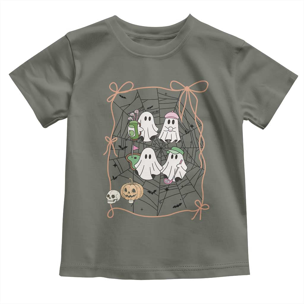 Funny Halloween Toddler T Shirt Ghost Golf Gift for Women TS12 Military Green Print Your Wear