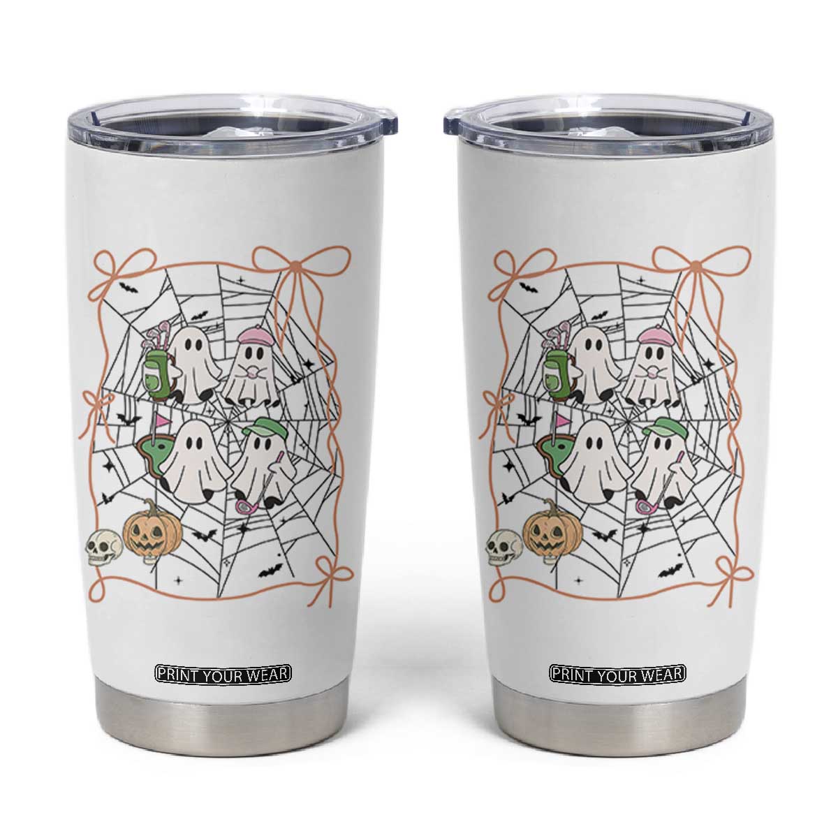 Funny Halloween Tumbler Cup Ghost Golf Gift for Women TS12 White Print Your Wear
