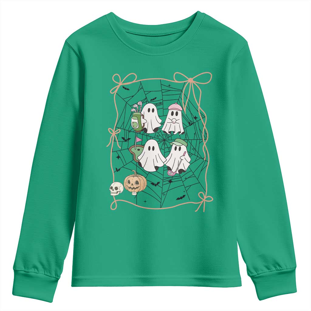 Funny Halloween Youth Sweatshirt Ghost Golf Gift for Women TS12 Irish Green Print Your Wear