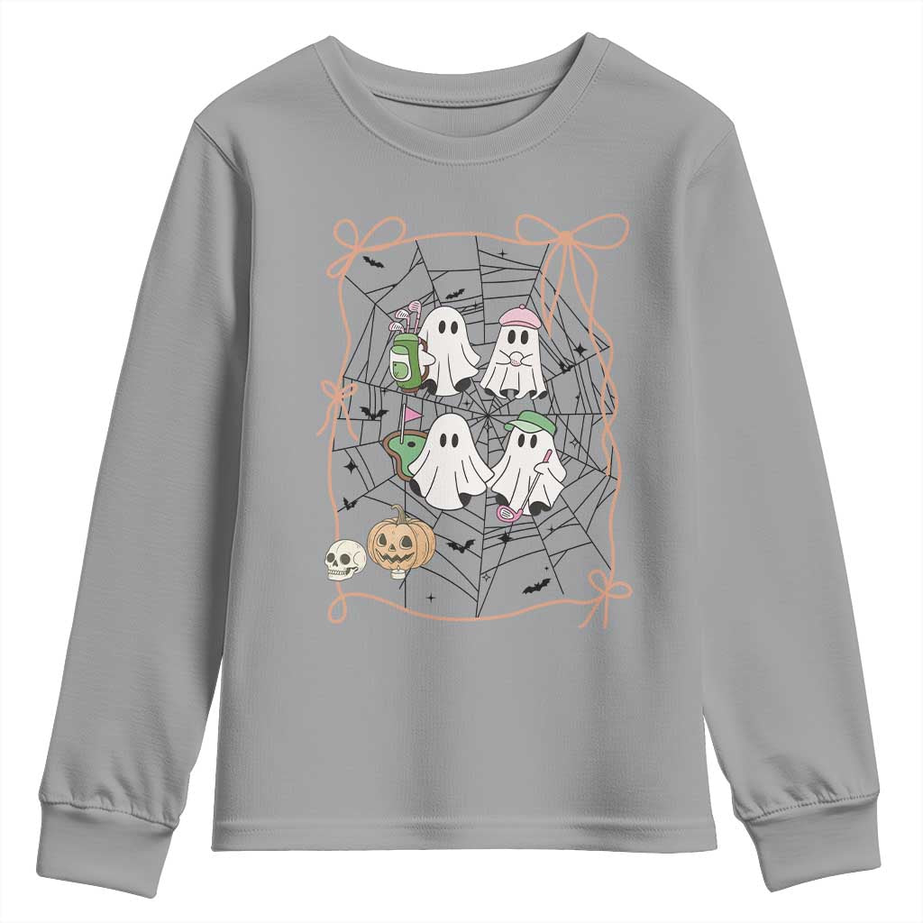 Funny Halloween Youth Sweatshirt Ghost Golf Gift for Women TS12 Sport Gray Print Your Wear