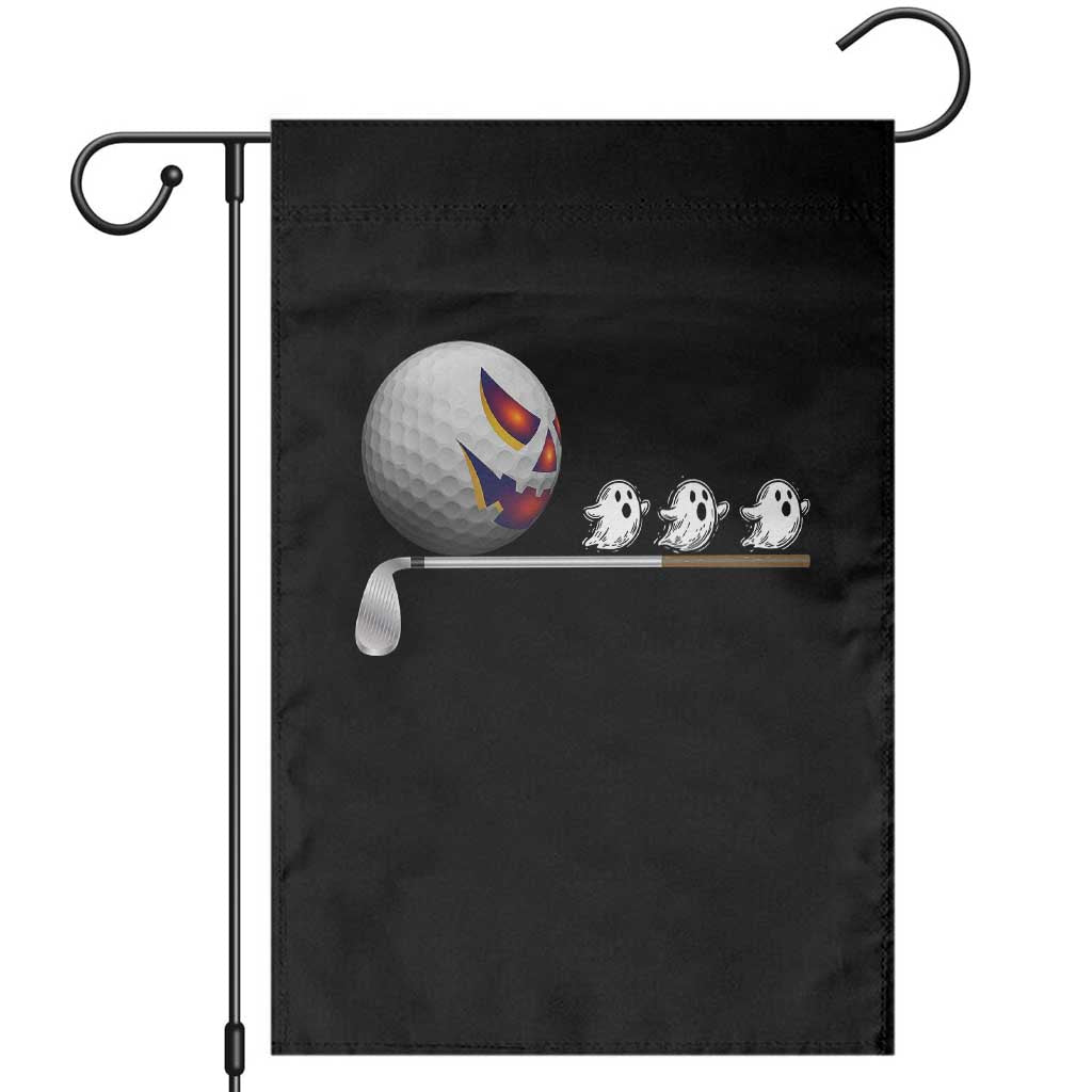 Funny Halloween Golf Pumpkin Chasing Ghost Gift Garden Flag TS12 Black Print Your Wear