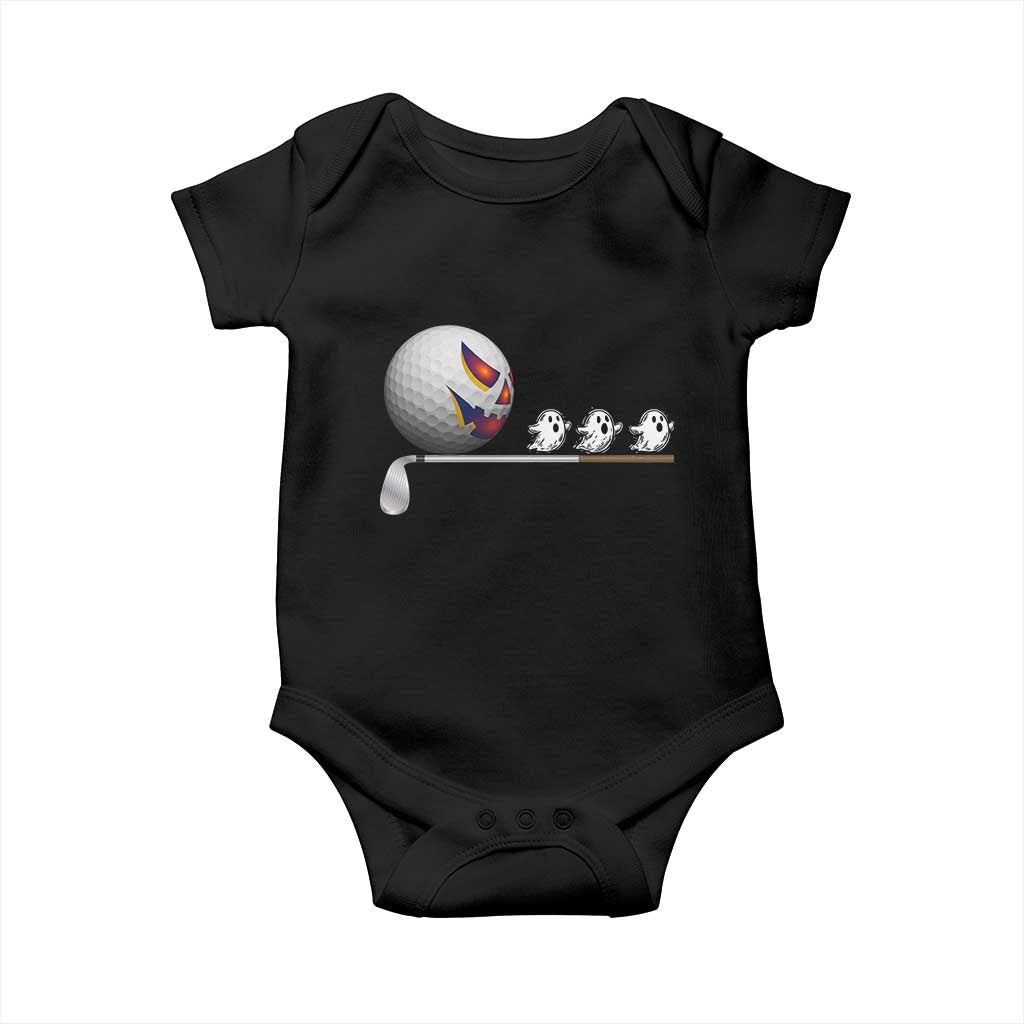 Funny Halloween Golf Pumpkin Chasing Ghost Gift Baby Onesie TS12 Black Print Your Wear