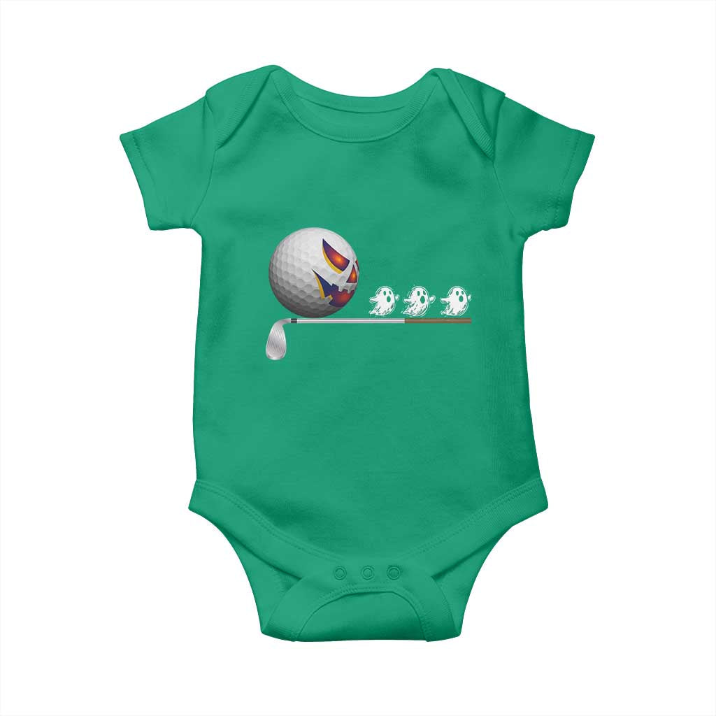 Funny Halloween Golf Pumpkin Chasing Ghost Gift Baby Onesie TS12 Irish Green Print Your Wear