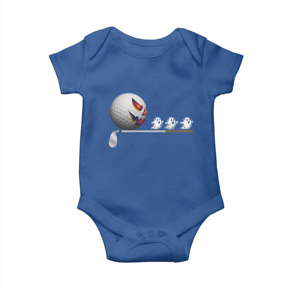Funny Halloween Golf Pumpkin Chasing Ghost Gift Baby Onesie TS12 Royal Blue Print Your Wear