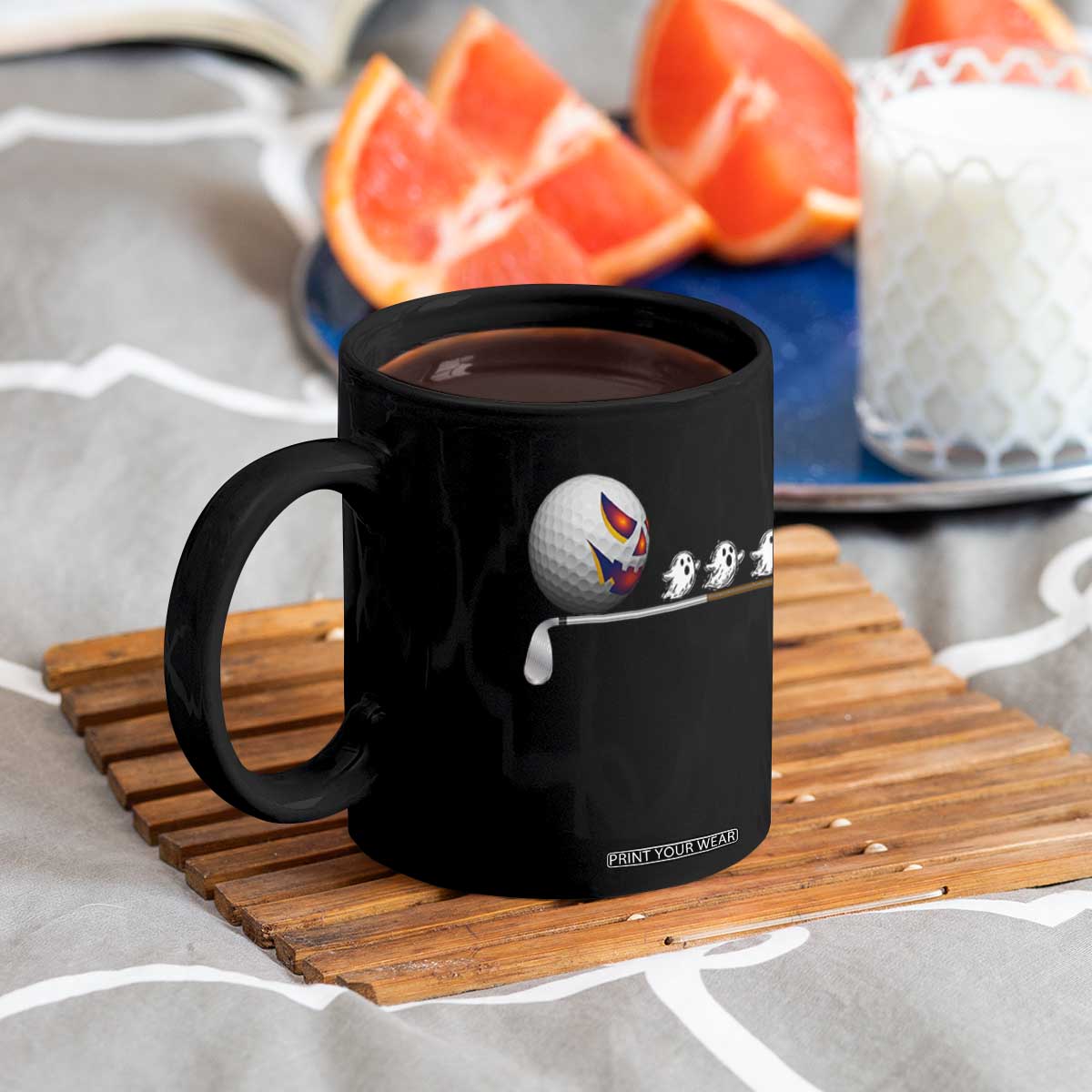 Funny Halloween Golf Pumpkin Chasing Ghost Gift Coffee Mug TS12 Print Your Wear