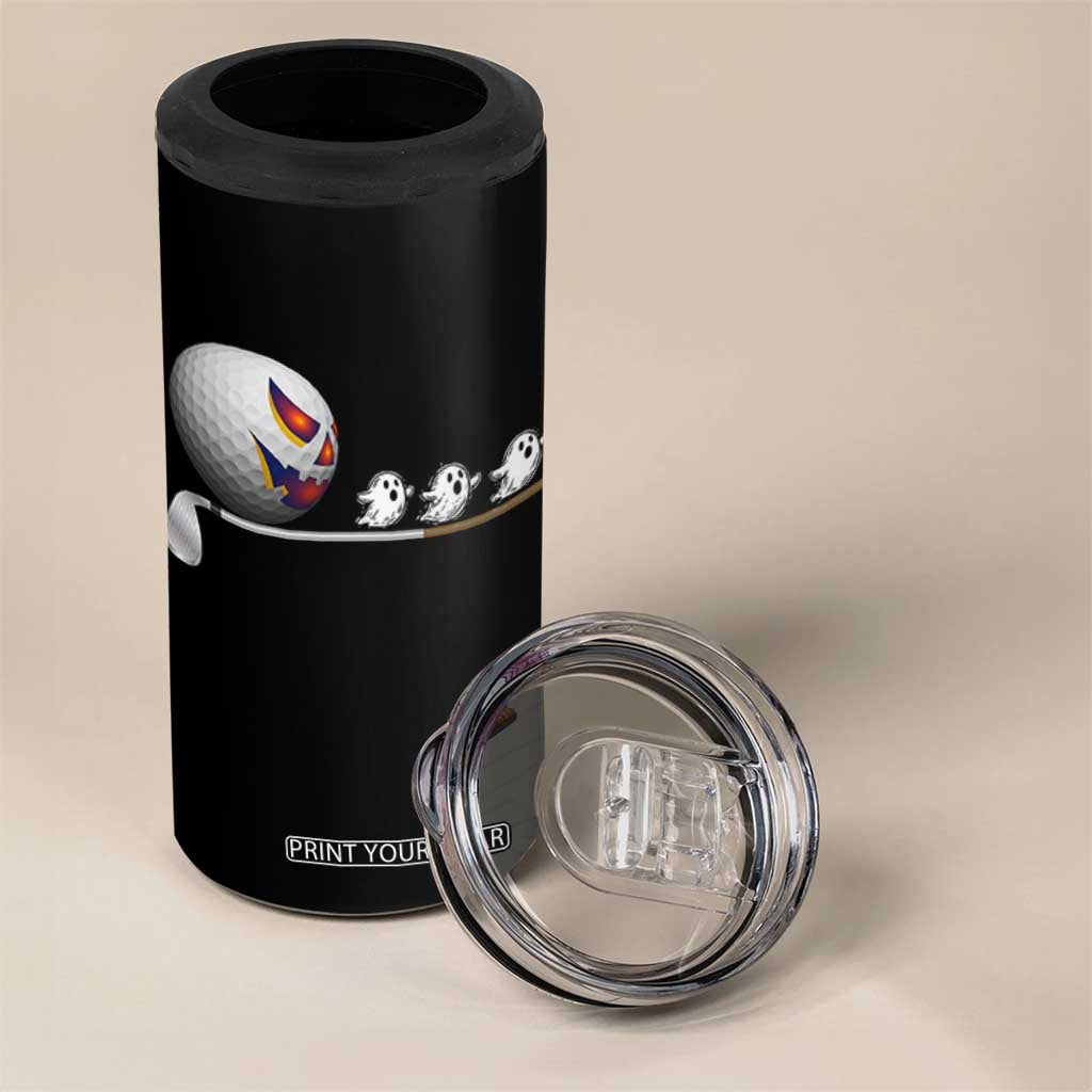 Funny Halloween Golf Pumpkin Chasing Ghost Gift 4 in 1 Can Cooler Tumbler TS12 Print Your Wear