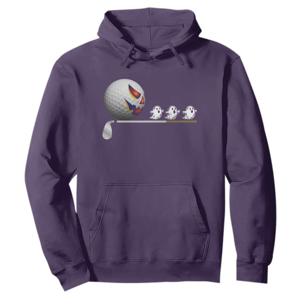 Funny Halloween Golf Pumpkin Chasing Ghost Gift Hoodie TS12 Purple Print Your Wear